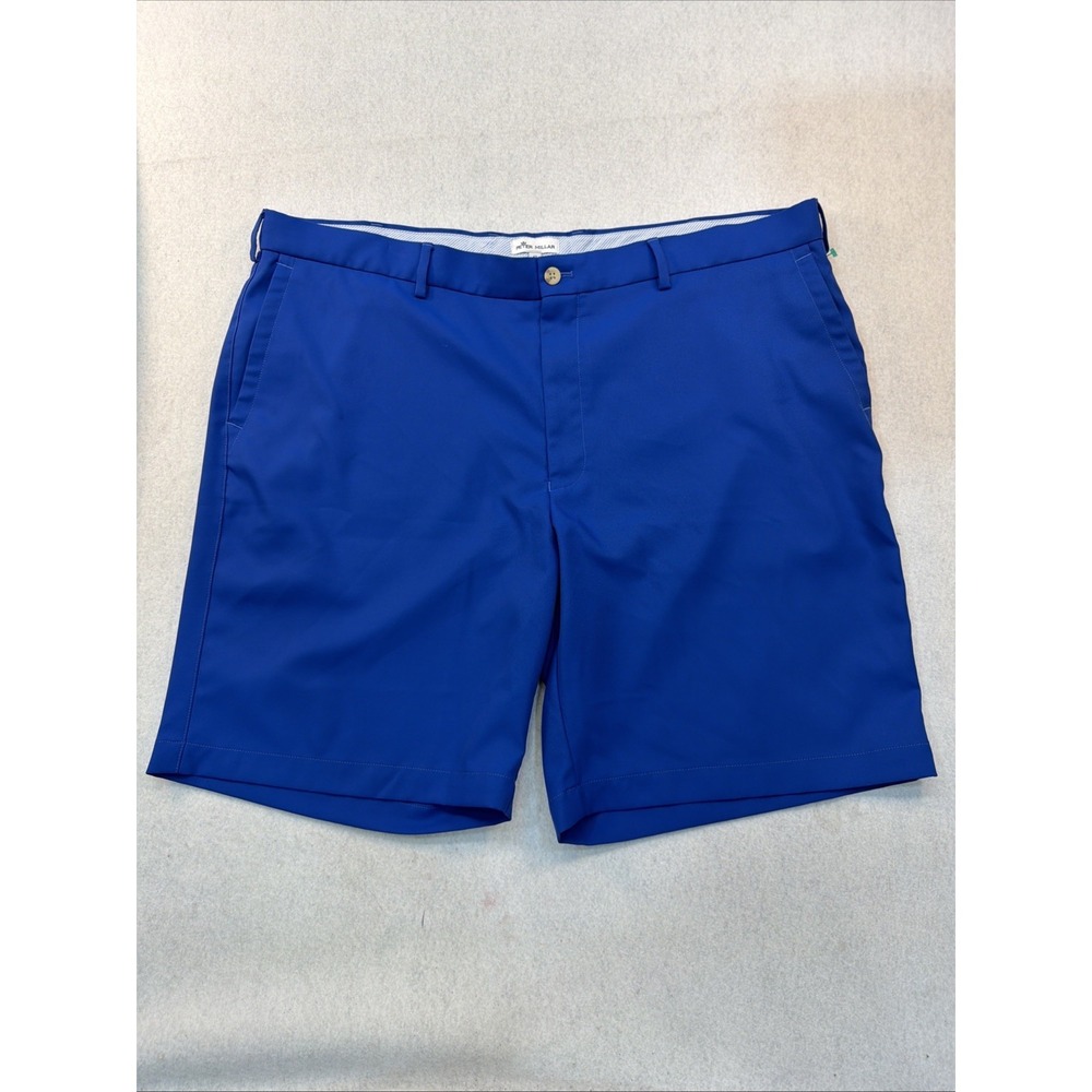 Peter Millar Shorts Men Size 42  Blue Salem Performance Flat Front Golf‎ Classic